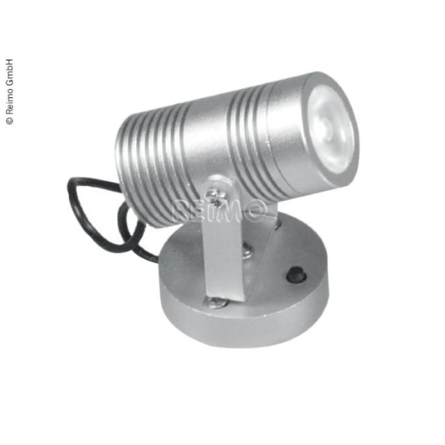 LED-Aufbauspot 2,5W, Alu silber, weiße LEDs mit Schalter