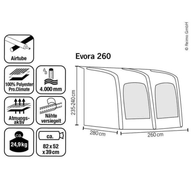 Caravanvorzelt Evora PRO CLIMATE, atmungsaktiv