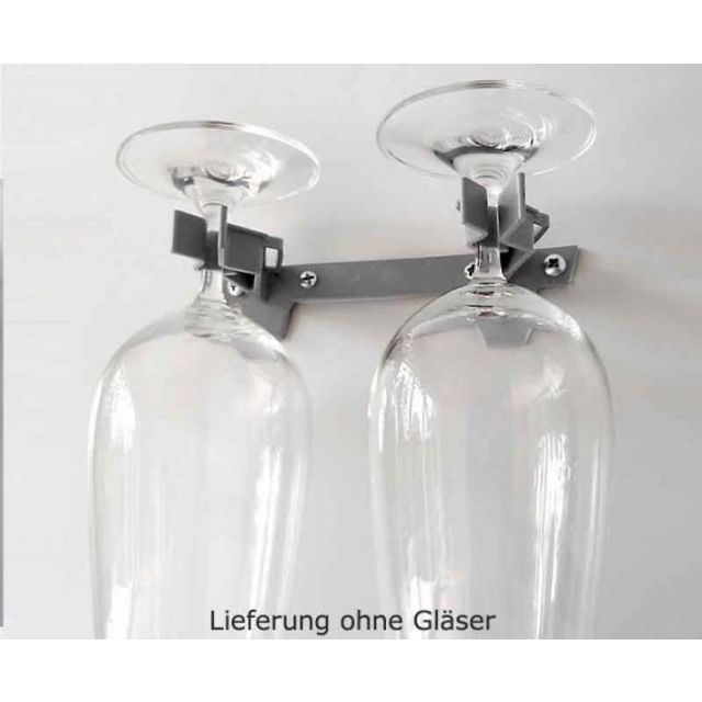 Doppel-Glashalter grau für Gläser mit Stiel