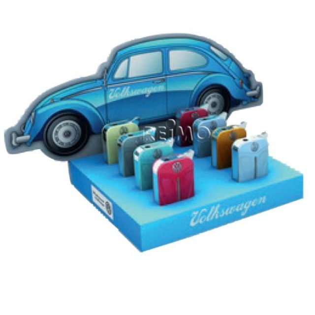 VW Collection Feuerzeuge, Display, VW Käfer Front, 8 Stück in 4 Farben