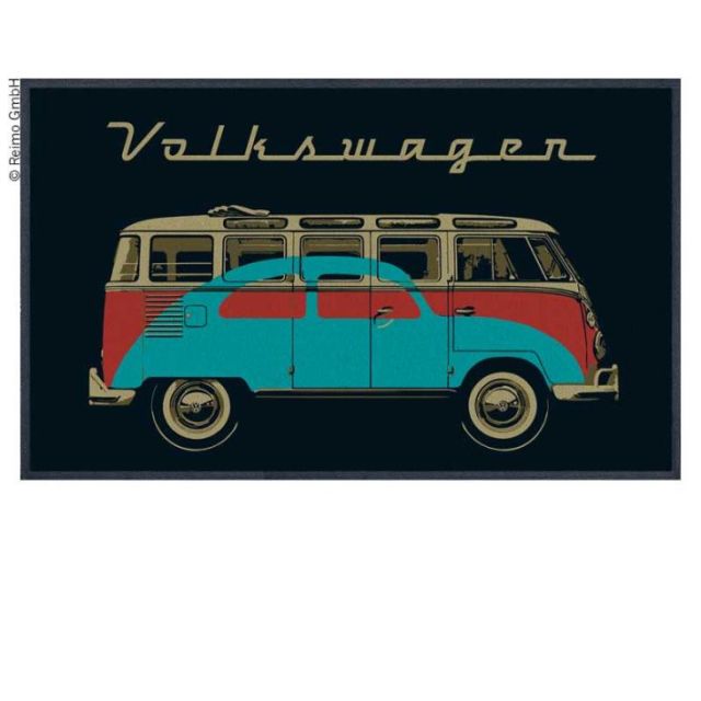 VW Collection Bulli-Türmatte, schwarz BUS+KÄFER, 75x50cm, 100%Nylon