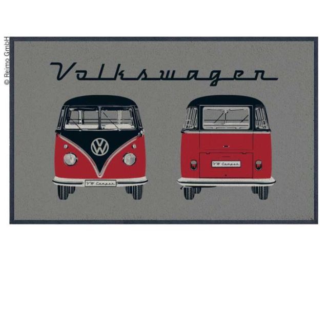 VW Collection Bulli-Türmatte, grau FRONT+HECK, 75x50cm, 100%Nylon