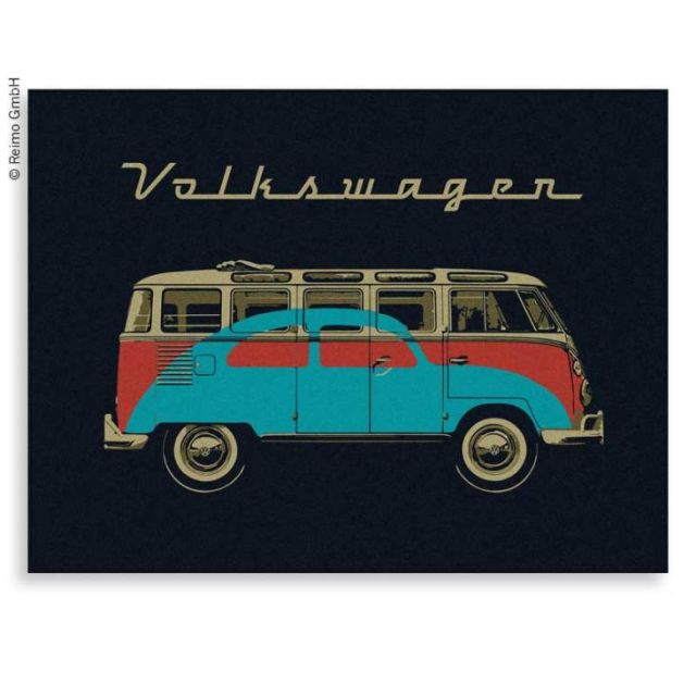 VW Collection Fleecedecke BUS+KÄFER, schwarz, 150x200cm