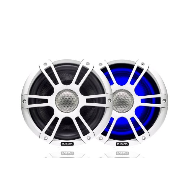 6.5 in 230 Watt Coaxial Sports White Marine Speaker with LEDs