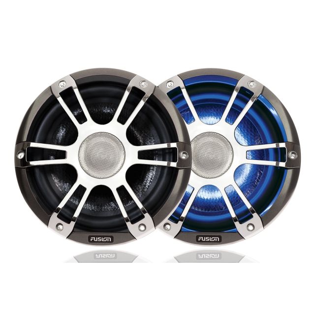 8.8 in 330 WATT Coaxial Sports Chrome Marine Speaker with LEDs