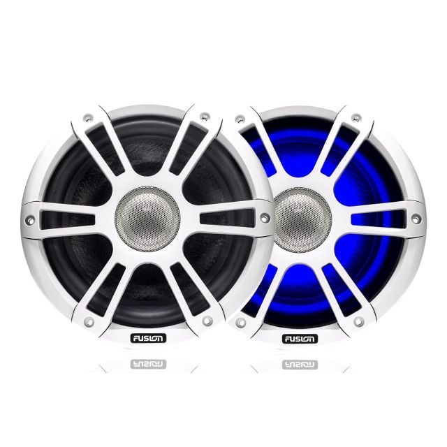 8.8 in 330 WATT Coaxial Sports White Marine Speaker with LEDs